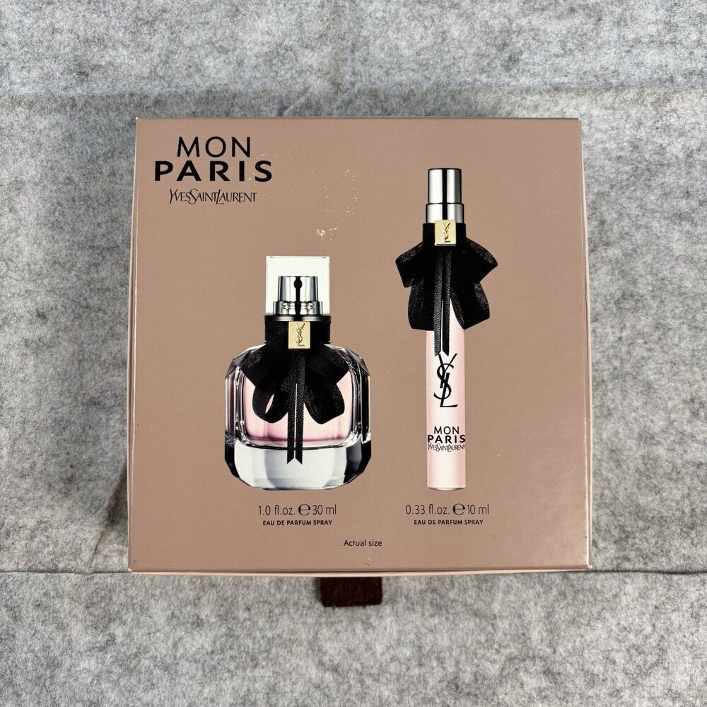 YSL Yves Saint Laurent Mon Paris Perfume Parfum EDP Set 1 oz 30 ml .33 oz 10 ml - Picture 3 of 8